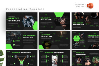 Dark Futuristic Gym Club PowerPoint Template